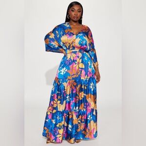 Floral Satin Style Dress